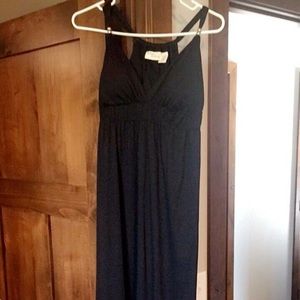 Woman's long black maxi dress